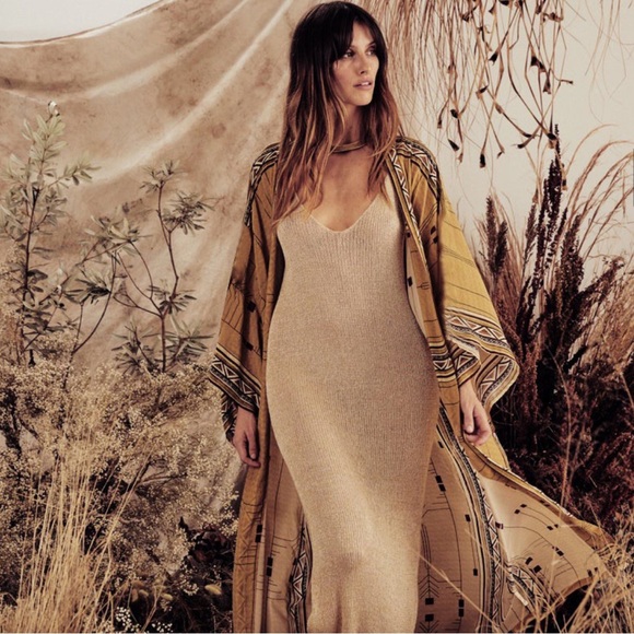 153. LAST 1! Gold Yellow Black Tribal Aztec Oversized Kimono Duster - Picture 6 of 6